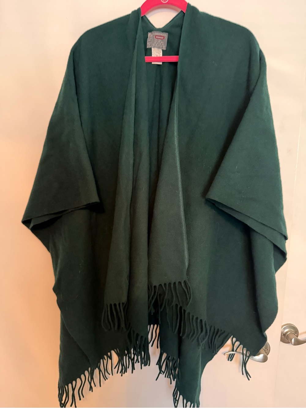 100% LAMBSWOOL Forest Green Wrap Made in Italy